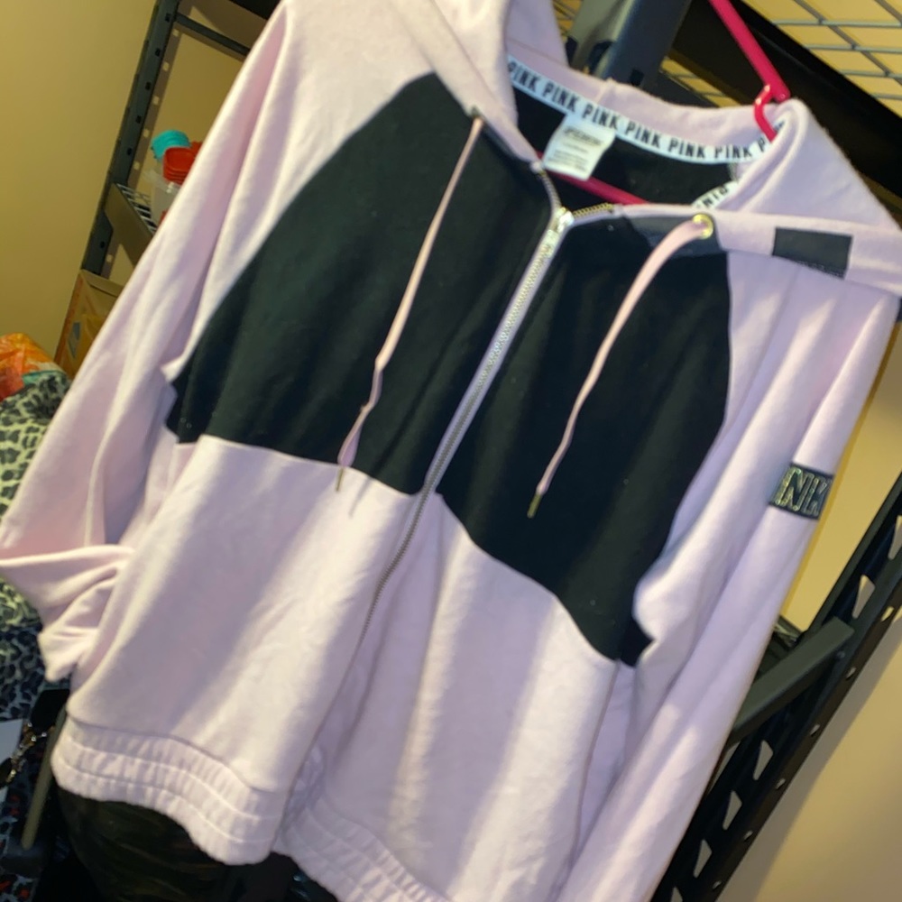 PINK ZIP UP HOODIE